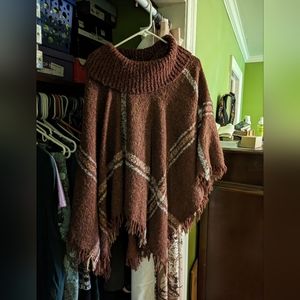 Cowl neck poncho
